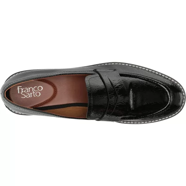 Franco Sarto Womens Balin Lug Sole Chunky LoaferBlack Crinkle