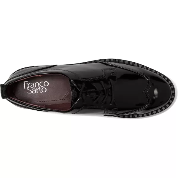 Franco Sarto Womens Balin Oxford Lace Up LoafersBlack Gloss