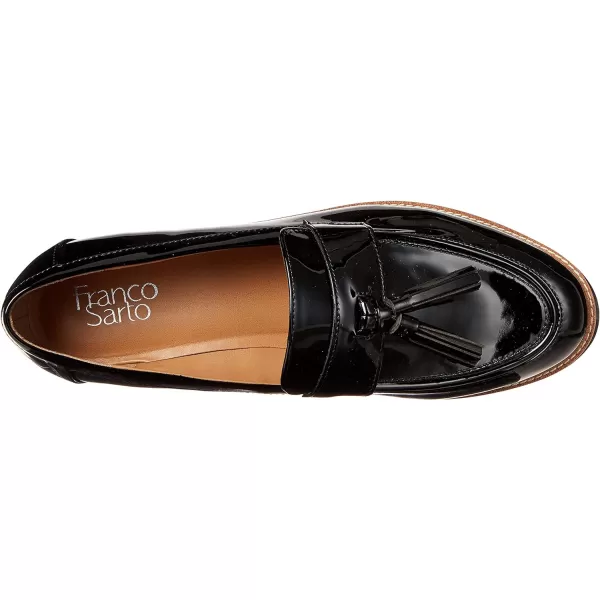 Franco Sarto Womens Carolynn Lug Sole LoaferBlack Patent