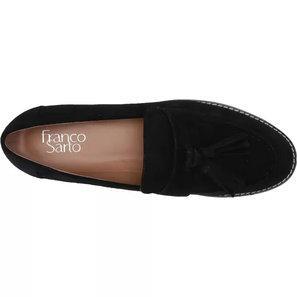 Franco Sarto Womens Carolynn Lug Sole LoaferBlack Suede