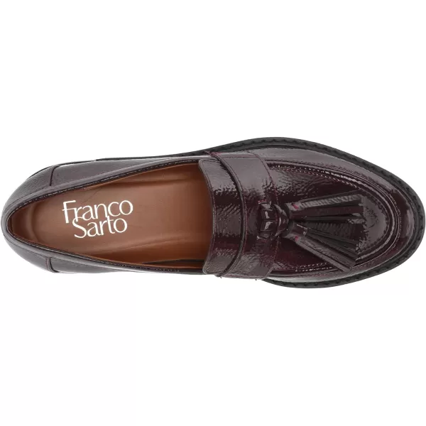 Franco Sarto Womens Carolynn Lug Sole LoaferBurgundy Patent