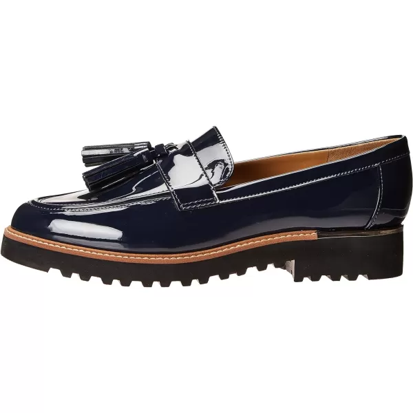 Franco Sarto Womens Carolynn Lug Sole LoaferInky Navy Blue Patent