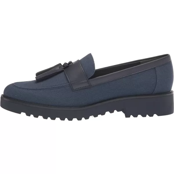 Franco Sarto Womens Carolynn Lug Sole LoaferNavy Blue Canvas