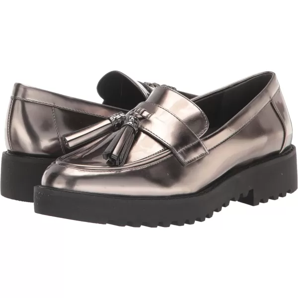 Franco Sarto Womens Carolynn Lug Sole LoaferPewter Metallic Grey Silver