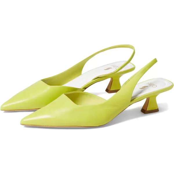 Franco Sarto Womens Devin Pointed Toe Kitten Heel Slingback PumpPear Green Leather