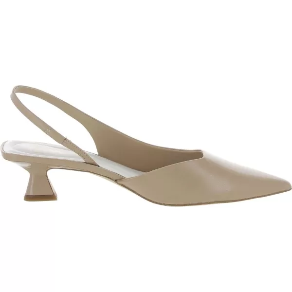 Franco Sarto Womens Devin Pointed Toe Kitten Heel Slingback PumpSand Beige Leather