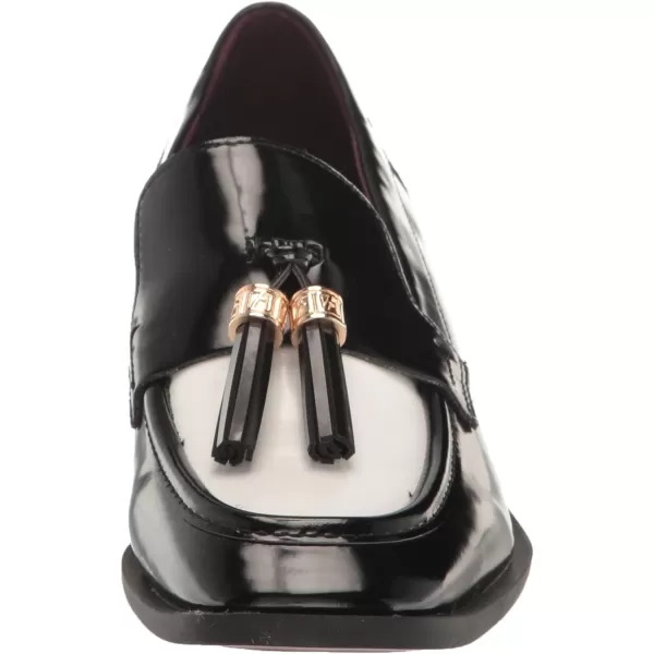 Franco Sarto Womens Donna Heeled LoafersBlackWhite