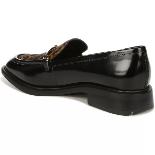 Franco Sarto Womens EDA Classic Slip on LoaferBlackLeopard Leather