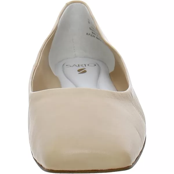 Franco Sarto Womens Flexa Amaya Square Toe Ballet FlatBeige Leather