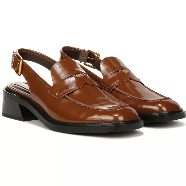 Franco Sarto Womens Giada Slingback Loafer FlatTobacco Brown Gloss