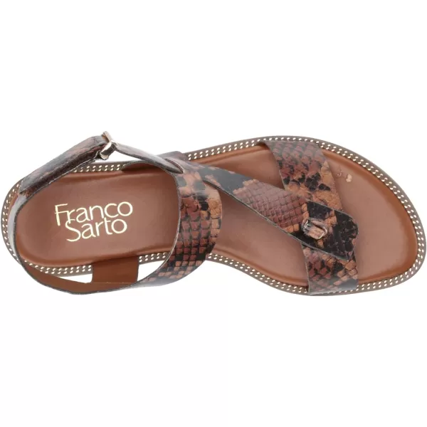 Franco Sarto Womens Glenni Ankle Strap Flat SandalsBrown