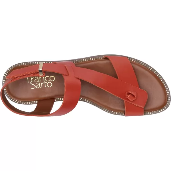 Franco Sarto Womens Glenni Ankle Strap Flat SandalsTerracotta