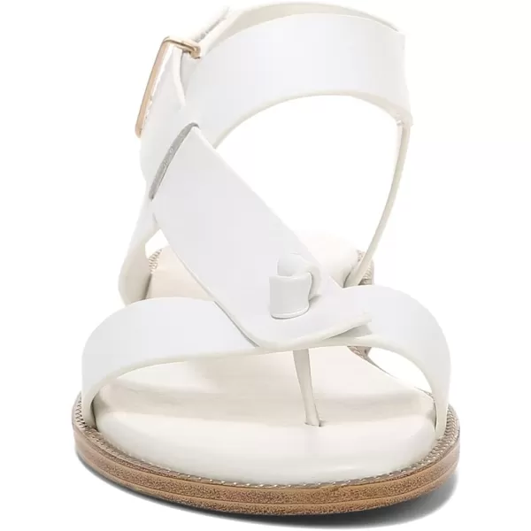 Franco Sarto Womens Glenni Ankle Strap Flat SandalsWhite Leather