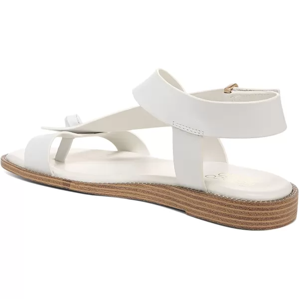 Franco Sarto Womens Glenni Ankle Strap Flat SandalsWhite Leather