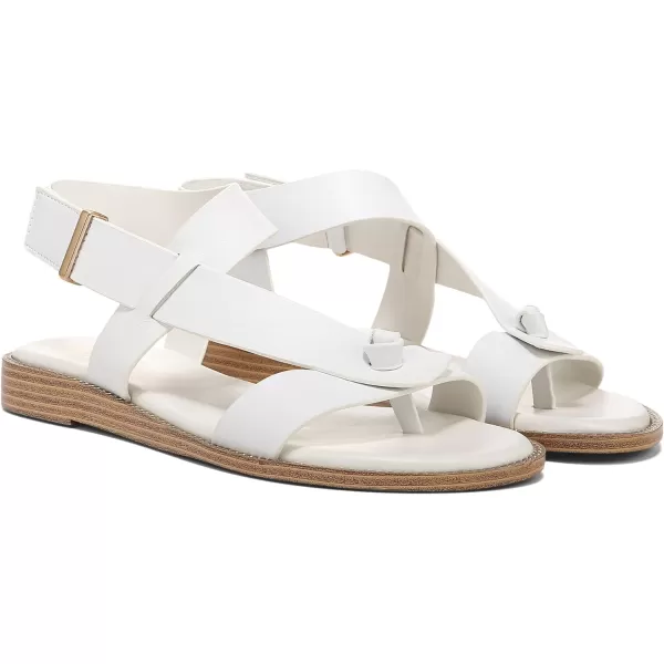 Franco Sarto Womens Glenni Ankle Strap Flat SandalsWhite Leather