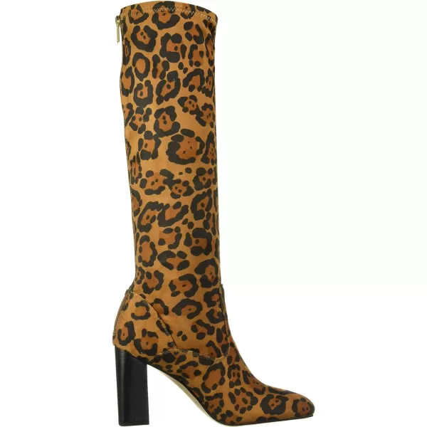 Franco Sarto Womens Katherine Pointed Toe Knee High BootsCamel Leopard Micro Fiber