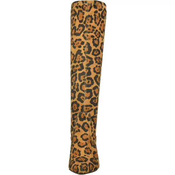 Franco Sarto Womens Katherine Pointed Toe Knee High BootsCamel Leopard Micro Fiber