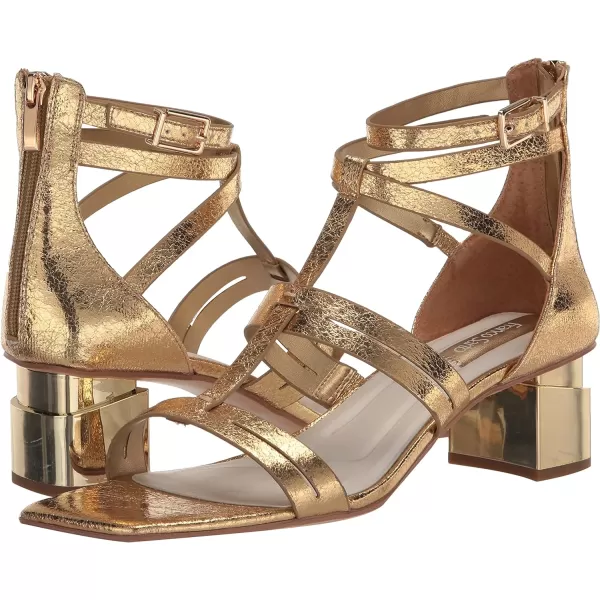 Franco Sarto Womens Korie Strappy Heeled SandalGold Metallic