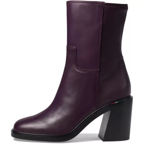 Franco Sarto Womens Penelope Mid Calf Chunky Heel Bootie BootPlum Purple Leather