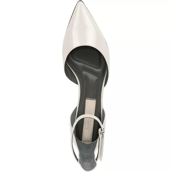 Franco Sarto Womens Racer Flat DOrsay Pointed Toe Shoe BalletLight Grey Patent