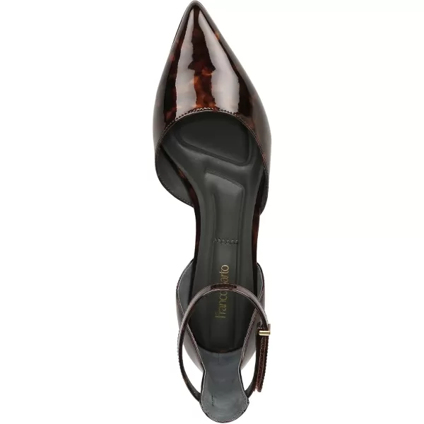 Franco Sarto Womens Racer Flat DOrsay Pointed Toe Shoe BalletTortoise Brown Multi