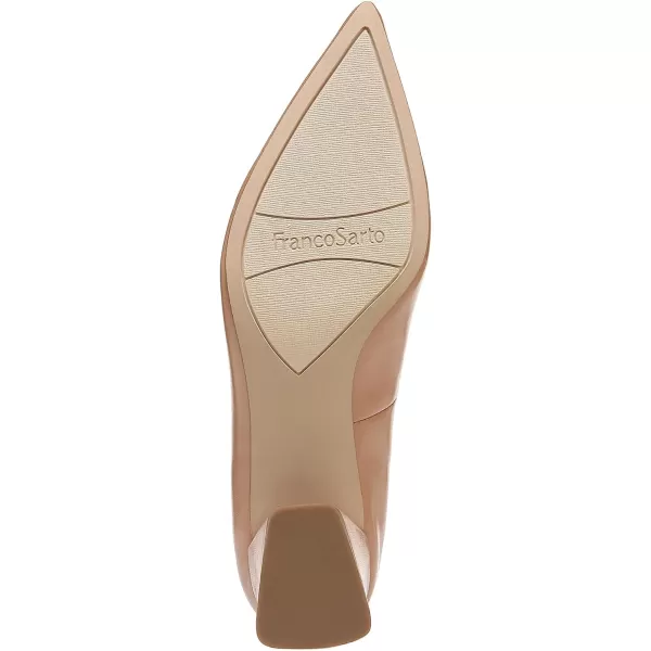 Franco Sarto Womens Racer Pointed Toe Block Heel PumpToffee Tan Leather