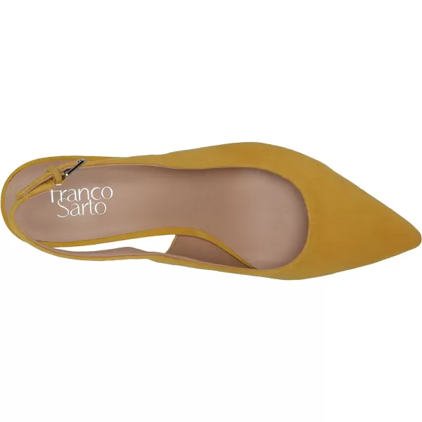 Franco Sarto Womens Racer Slingback Low Block Heel Pointed Toe PumpYellow