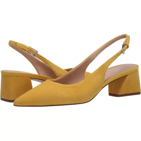 Franco Sarto Womens Racer Slingback Low Block Heel Pointed Toe PumpYellow