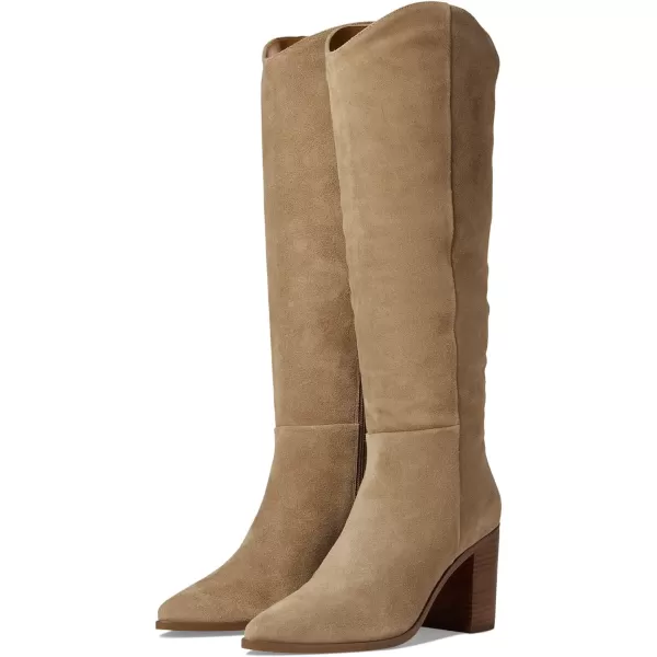 Franco Sarto Womens Ticada Pointed Toe Knee High BootOak Light Brown Suede