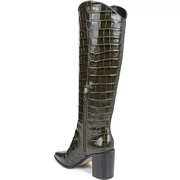 Franco Sarto Womens Ticada Pointed Toe Knee High BootOlive Green Croco Leather