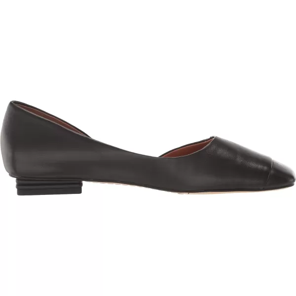 Franco Sarto Womens Tracy Square Toe Flat BalletBlack Leather