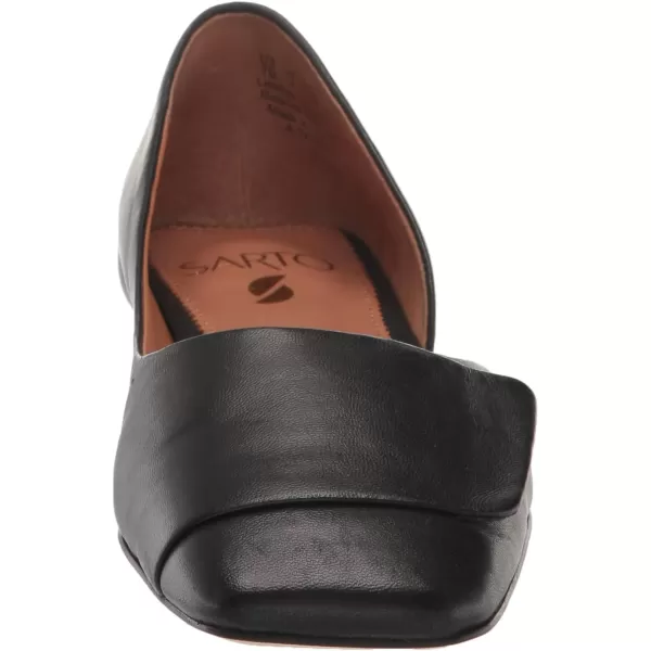 Franco Sarto Womens Tracy Square Toe Flat BalletBlack Leather