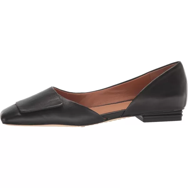 Franco Sarto Womens Tracy Square Toe Flat BalletBlack Leather