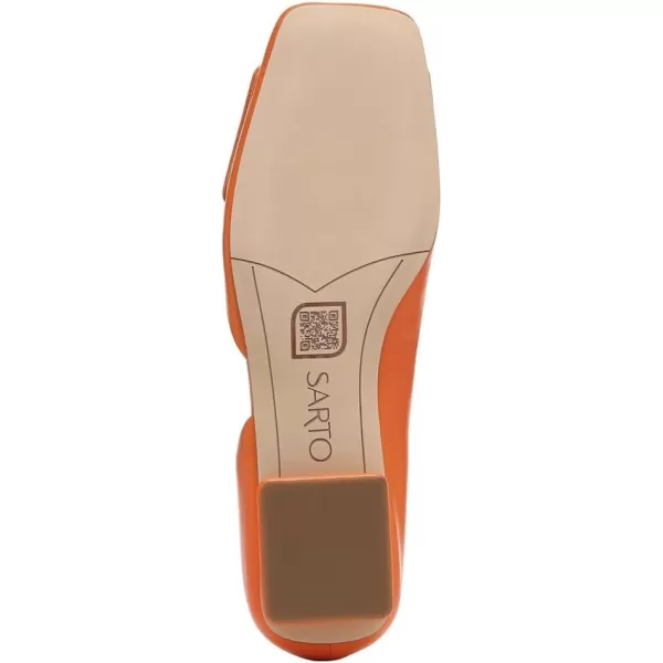 Franco Sarto Womens Tracy Square Toe Flat BalletOrange Leather