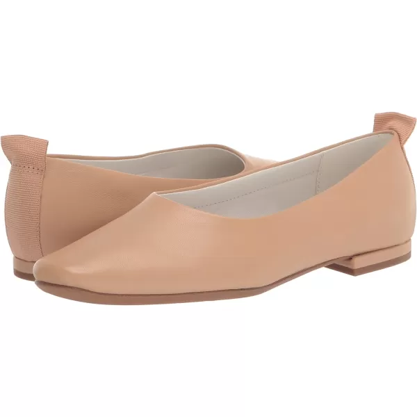 Franco Sarto Womens Vana Slip on Ballet FlatBeige Leather