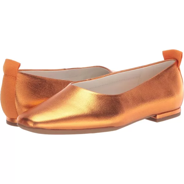 Franco Sarto Womens Vana Slip on Ballet FlatOrange Metallic