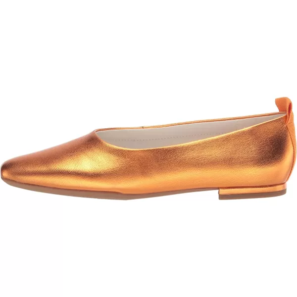 Franco Sarto Womens Vana Slip on Ballet FlatOrange Metallic