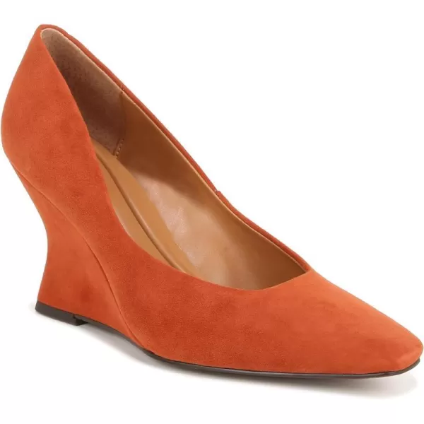 Franco Sarto Womens Carina Pointed Toe Wedge PumpBrick Orange Suede