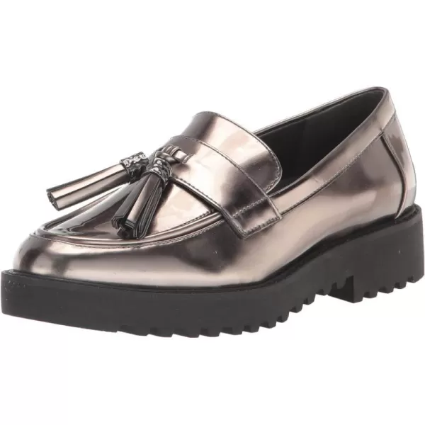 Franco Sarto Womens Carolynn Lug Sole LoaferPewter Metallic Grey Silver