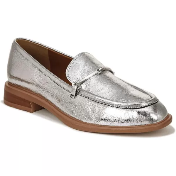 Franco Sarto Womens EDA Classic Slip on LoaferSilver Leather