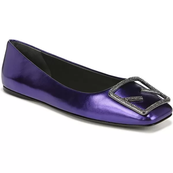 Franco Sarto Womens Flexa Amaya Square Toe Ballet FlatMetallic Purple Ornament