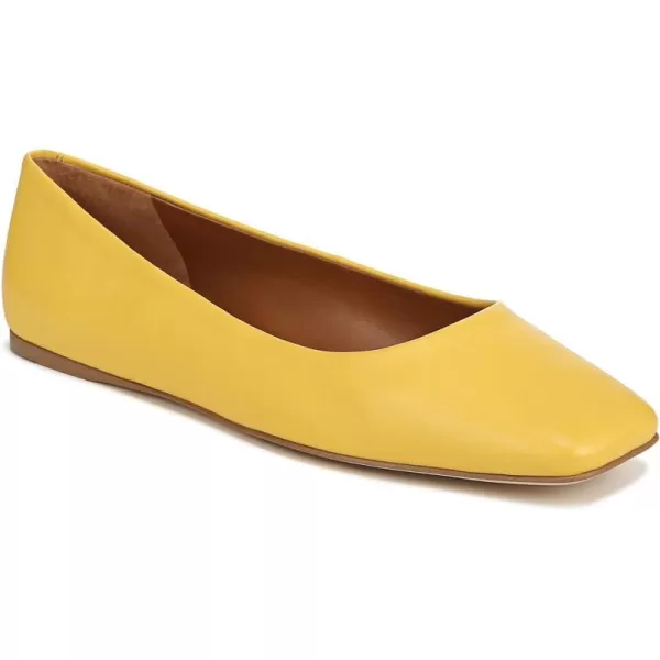 Franco Sarto Womens Flexa Amaya Square Toe Ballet FlatYellow Leather