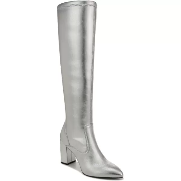 Franco Sarto Womens Katherine Knee High Heeled BootsSilver Metallic