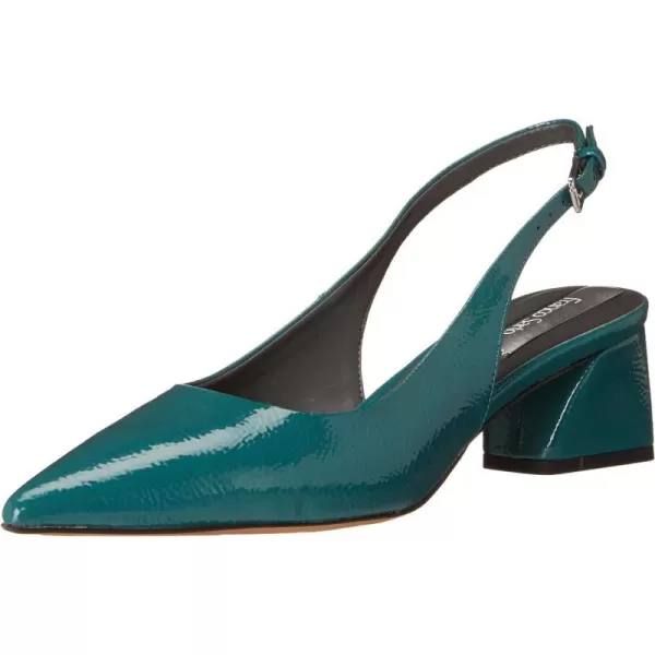 Franco Sarto Womens Racer Slingback Low Block Heel Pointed Toe PumpTeal