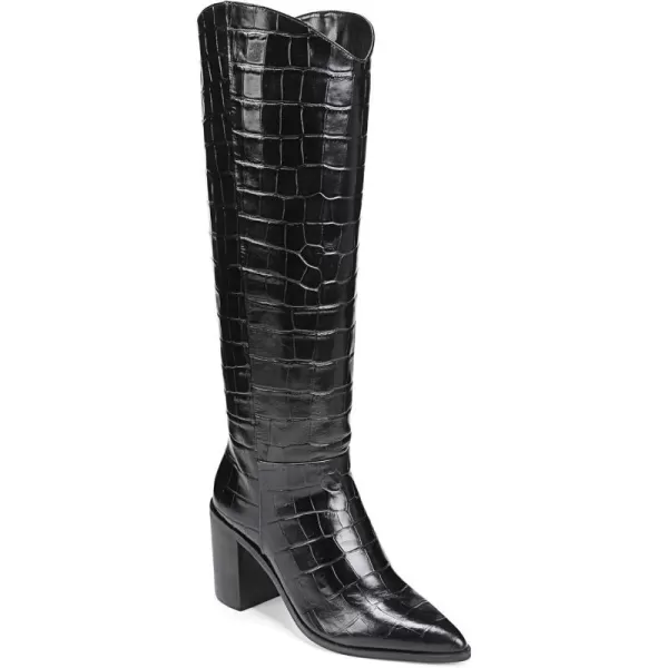 Franco Sarto Womens Ticada Pointed Toe Knee High BootBlack Croco Leather