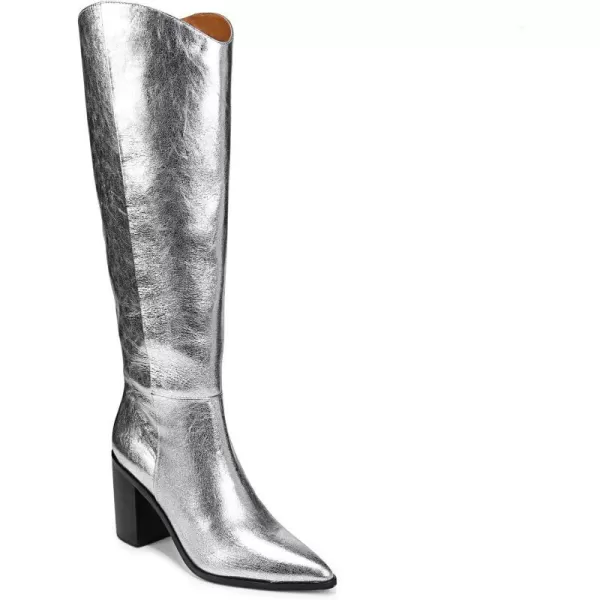 Metallic Silver Leather