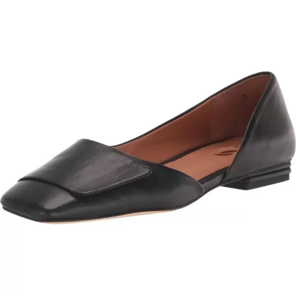 Franco Sarto Womens Tracy Square Toe Flat BalletBlack Leather