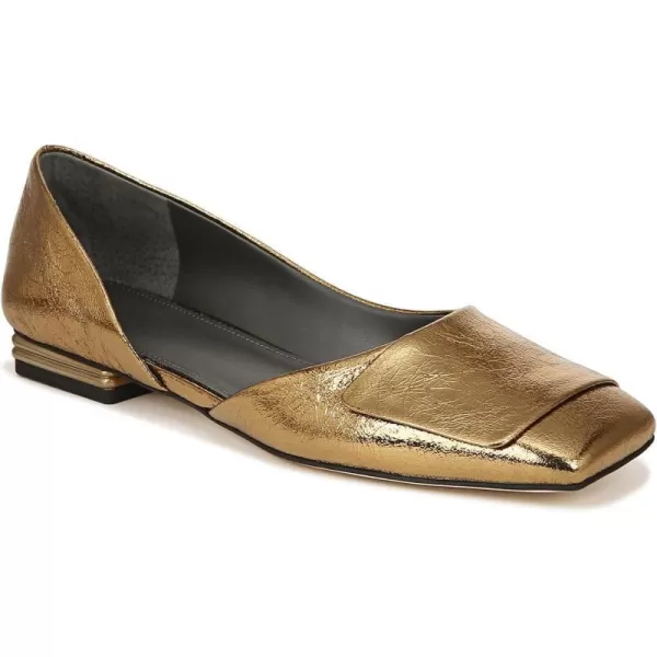 Franco Sarto Womens Tracy Square Toe Flat BalletBronze Leather