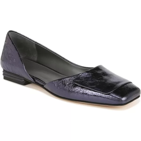 Franco Sarto Womens Tracy Square Toe Flat BalletMidnight Blue Leather