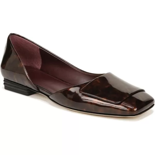 Franco Sarto Womens Tracy Square Toe Flat BalletTortoise Brown Patent